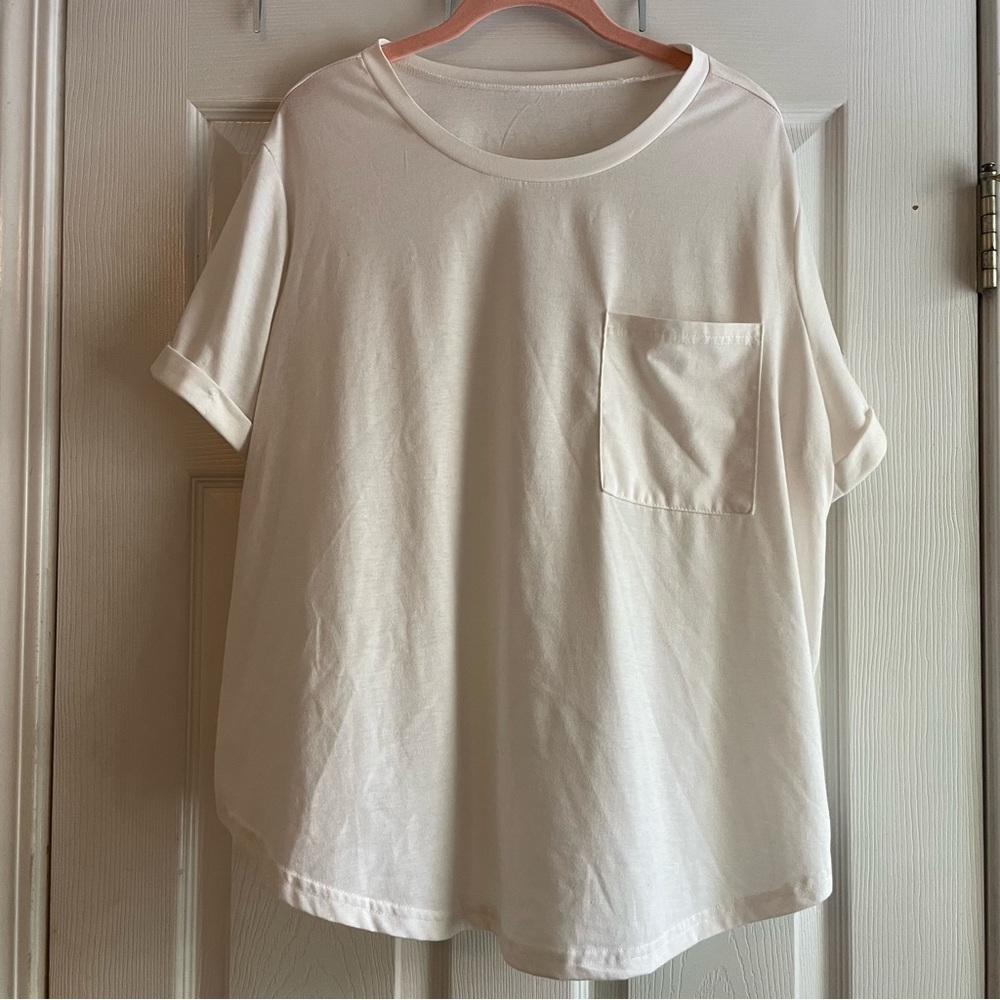 SHEIN Curve 3XL White Short Sleeve Top